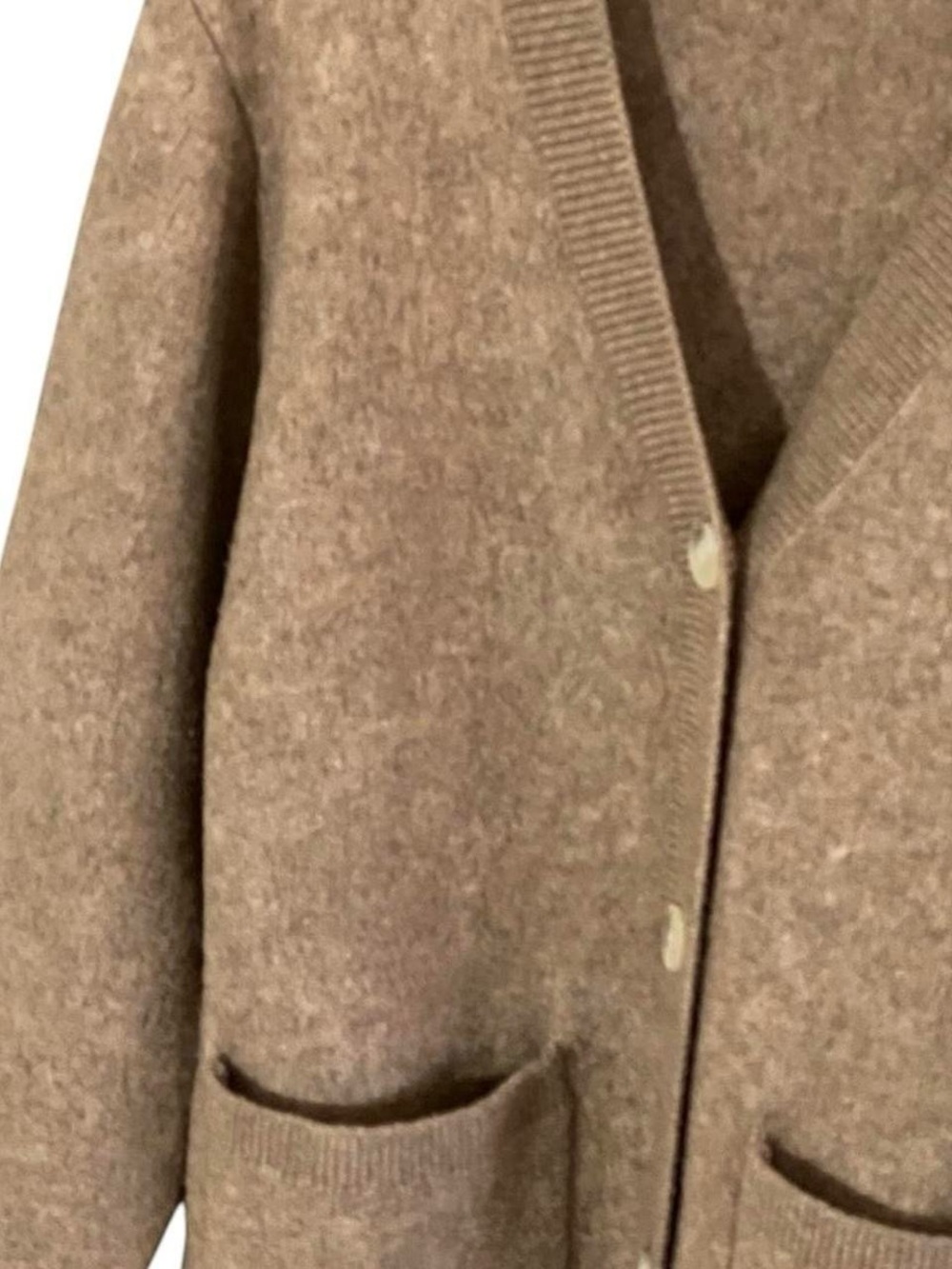 & Other Stories Cardigan Sweater Wool Blend Button Up M Tan Oversized Minimalist - Picture 4 of 8